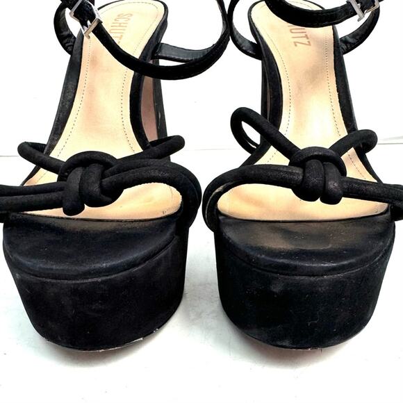 SCHUTZ Black Picca Sandal Heels Shoes Size 8.5 - Picture 3 of 8